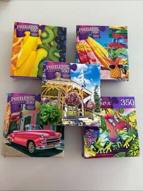 350 piece bright Puzzlebug jigsaw puzzles - all 5